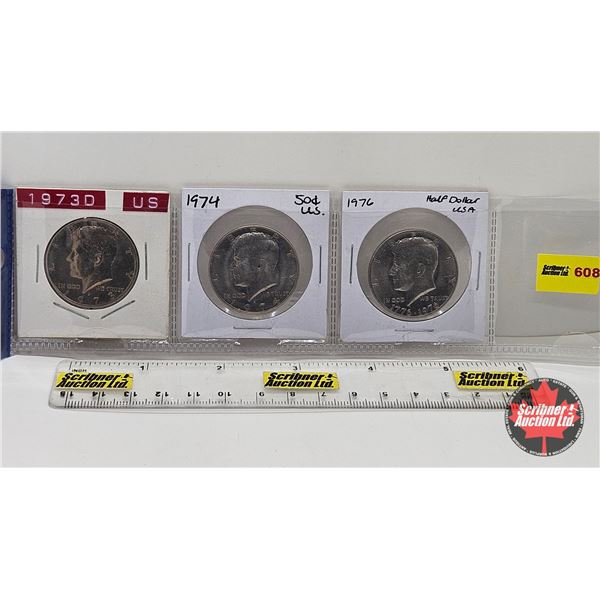 USA Half Dollars (3): 1973D; 1974; 1976