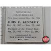 Image 3 : USA JOHN F KENNEDY Memorial Half Dollar 1964 "Commemorated by THE SINGER COMPANY ~ MAY, 1964"