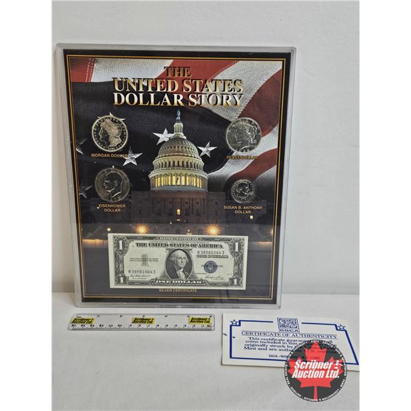 The United States Dollar Story : Coin & Bill Collection in Hard Shell Frame Case (COA) (Includes : 1