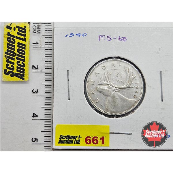 Canada Twenty Five Cent 1940
