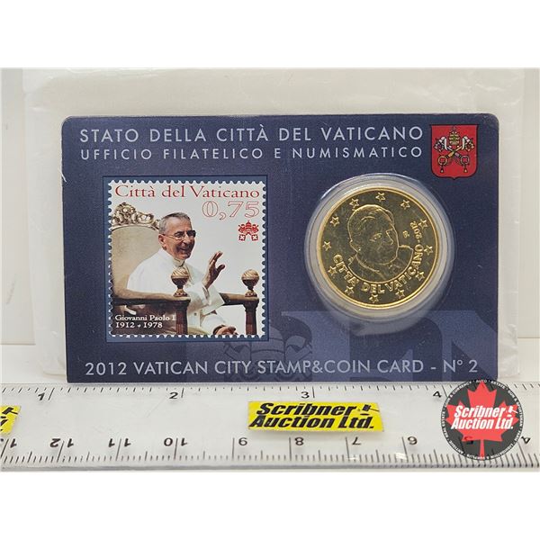 2012 Vatican City Stamp & Coin Card - No 2