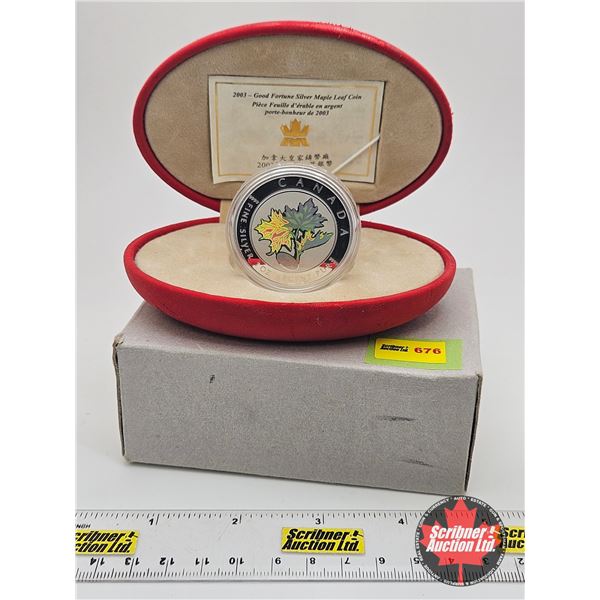 RCM Canada 2003 : Good Fortune Silver Maple Leaf Coin  (COA #6313 : One Ounce : 99.99%)