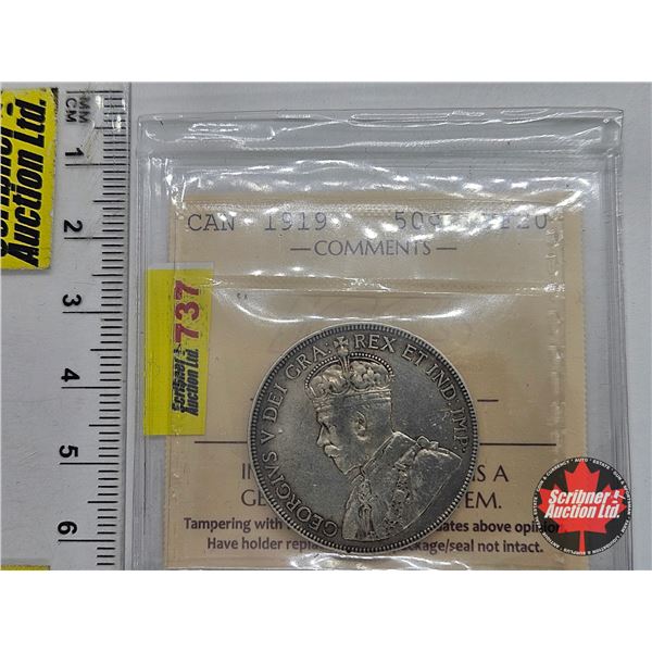 Canada Fifty Cent 1919 (ICCS Cert : VF20)