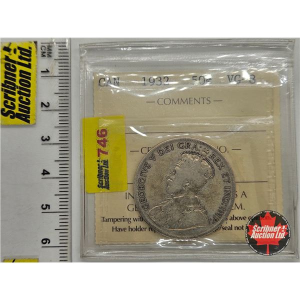 Canada Fifty Cent 1932 (ICCS Cert : VG-8)