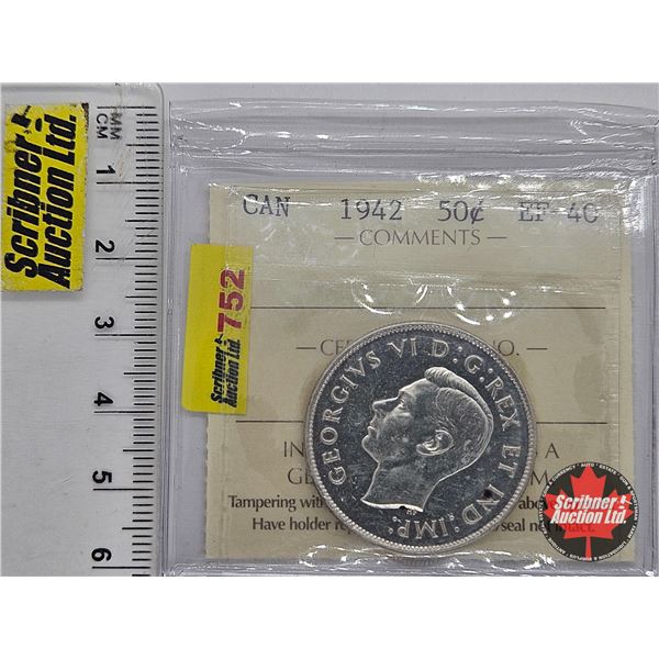 Canada Fifty Cent 1942 (ICCS Cert : EF-40)