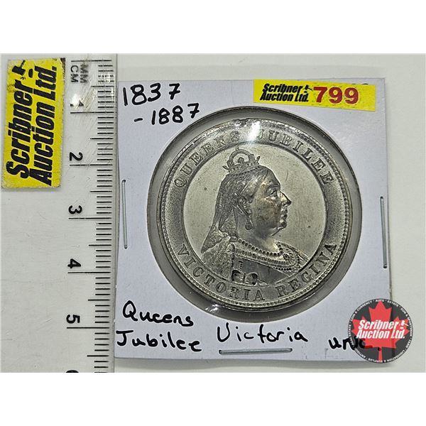 Commemorative Medallion : Queen Jubilee : Victoria Regina 1837-1887