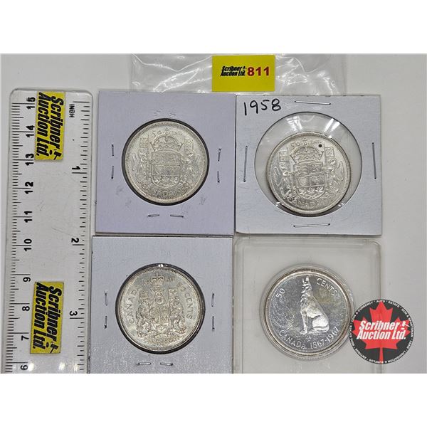 Canada Fifty Cent (4) : 1956; 1958; 1960; 1967