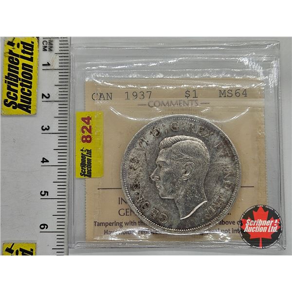 Canada Dollar 1937 (ICCS Cert : MS64)