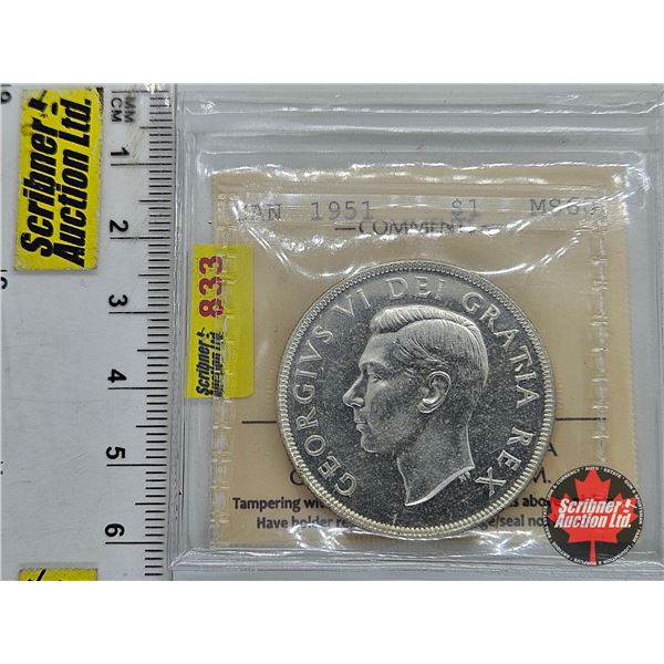 Canada Dollar 1951 (ICCS Cert : MS60 : SWL)