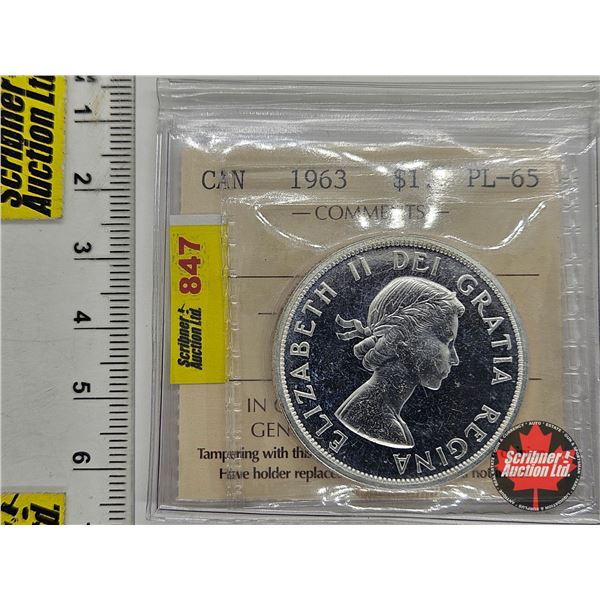 Canada Dollar 1963 (ICCS Cert : PL-65)