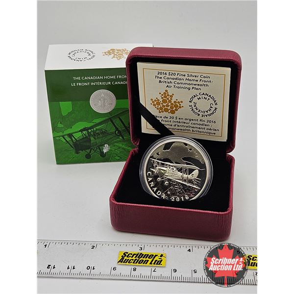 RCM Canada 2016 : $20 Fine Silver Coin : The Canadian Home Front : British Commonwealth Air Training