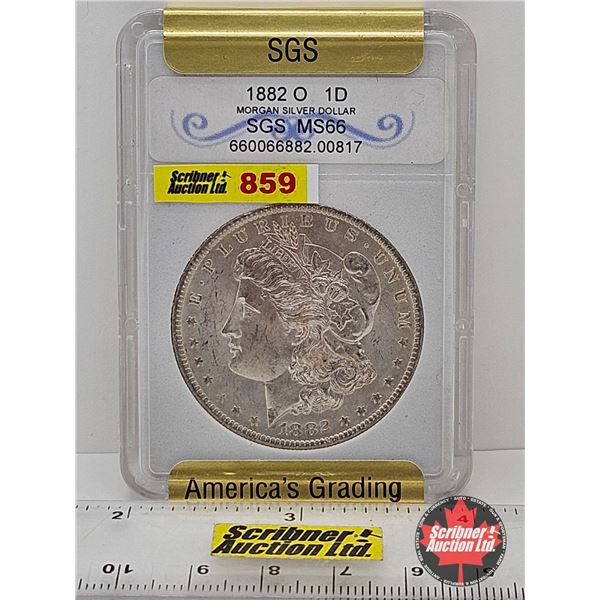 USA Morgan Dollar 1882O (SGS Cert : MS66)
