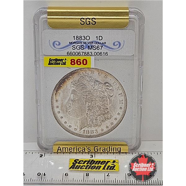 USA Morgan Dollar 1883O (SGS Cert : MS67)