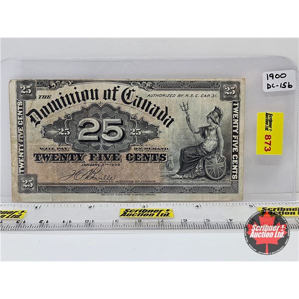 Dominion of Canada Twenty Five Cent "Shinplaster" 1900 : Boville