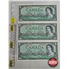 Image 2 : Canada $1 Bills 1954 (3 Consecutive) : Beattie/Rasminsky #HO2654576-577-578