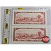 Image 3 : Canada $2 Bills 1954 (2 Consecutive) : Lawson/Bouey #MG5501205-206