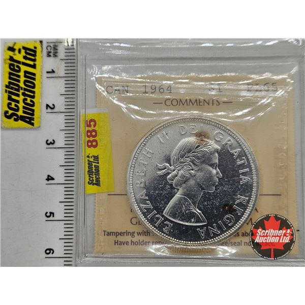 Canada Dollar 1964 (ICCS Cert : PL65)