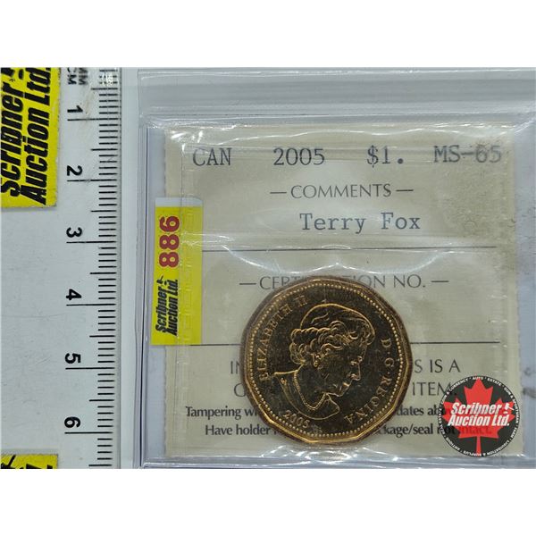 Canada Loonie 2005 Terry Fox (ICCS Cert : MS-65)