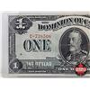 Image 2 : Dominion of Canada $1 Bill 1923 "Horse Blanket" : Hyndman/Saunders (Black Seal)
