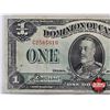 Image 2 : Dominion of Canada $1 Bill 1923 "Horse Blanket" : McCavour/Saunders (Green Seal)