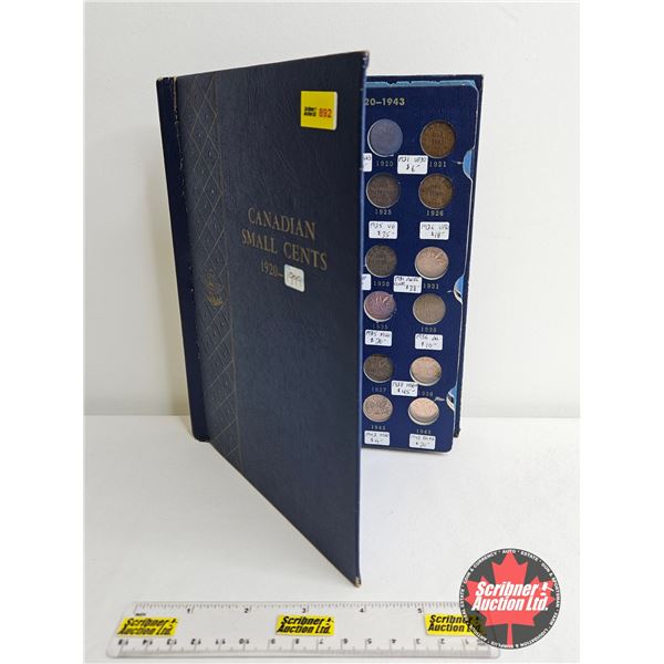 Canada Small Cent Collection in Whitman Collector Folder (30 Coins) : 1921 - 1999 Intermittent