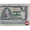 Image 4 : Bank of Canada $1 Bill 1937 : Gordon/Towers #OM2510396 (Legacy Cert: About New 53PPQ)