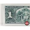 Image 7 : Bank of Canada $1 Bill 1937 : Gordon/Towers #OM2510396 (Legacy Cert: About New 53PPQ)
