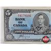 Image 2 : Bank of Canada $5 Bill 1937 : Coyne/Towers #ZC4178106