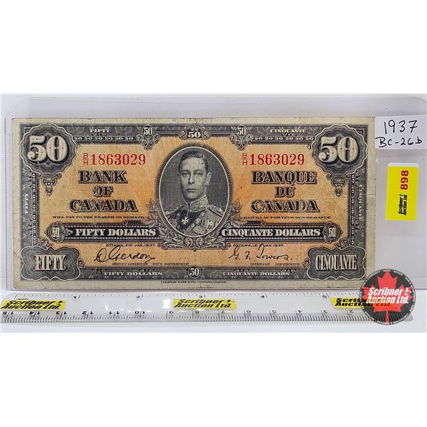 Bank of Canada $50 Bill 1937 : Gordon/Towers #BH1863029
