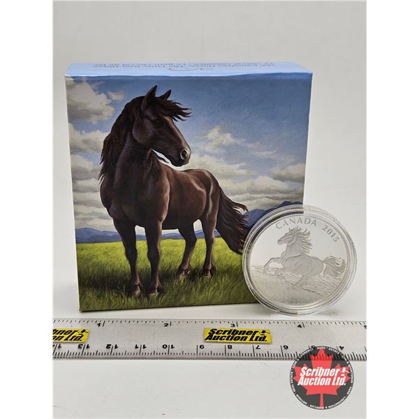 RCM Canada 2015 : $100 Fine Silver Coin : The Canadian Horse : The Little Iron Horse (99.99%)