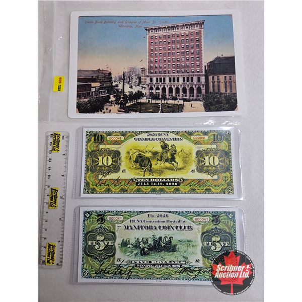 2026 Royal Canadian Numismatic Association Convention Souvenir Polymer Banknotes $5 & $10 & Union Ba