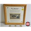 Image 1 : Framed Shinplaster 1900 : Boville  (Frame Measures : 9-5/8" x 9-5/8")