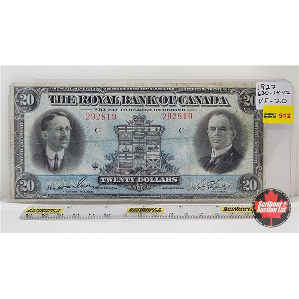 The Royal Bank of Canada $20 Bill 1927 : Wilson/Holt #292819