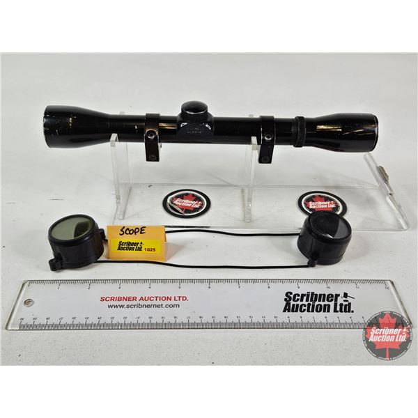 Bushnell by Banner Rifle Scope 4X : c/w Mounting Rings & Lens Covers