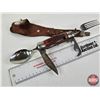 Image 5 : Multi-Function Folding Camping Tool c/w Leather Pouch