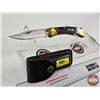 Image 2 : Buck 50th Anniversary Folding Knife c/w Leather Sheath