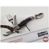 Image 4 : Multi-Function Folding Camping Tool c/w Leather Pouch