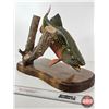 Image 5 : Custom Made Wooden Brook Trout Sculpture on Wood Base