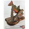 Image 7 : Custom Made Wooden Brook Trout Sculpture on Wood Base