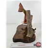 Image 8 : Custom Made Wooden Brook Trout Sculpture on Wood Base