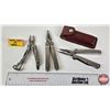 Image 1 : 3 Multitools - Leatherman Skeletool, Leatherman Super Tool & Alltrade c/w Leather Pouch