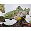 Image 11 : Custom Made Wooden Trout Sculpture on Wood Base