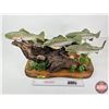 Image 2 : Custom Made Wooden Trout Sculpture on Wood Base