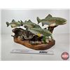 Image 5 : Custom Made Wooden Trout Sculpture on Wood Base