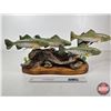 Image 6 : Custom Made Wooden Trout Sculpture on Wood Base