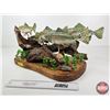 Image 9 : Custom Made Wooden Trout Sculpture on Wood Base