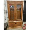Image 1 : Wooden 12-Gun Cabinet with Glass Doors & Lower Storage
