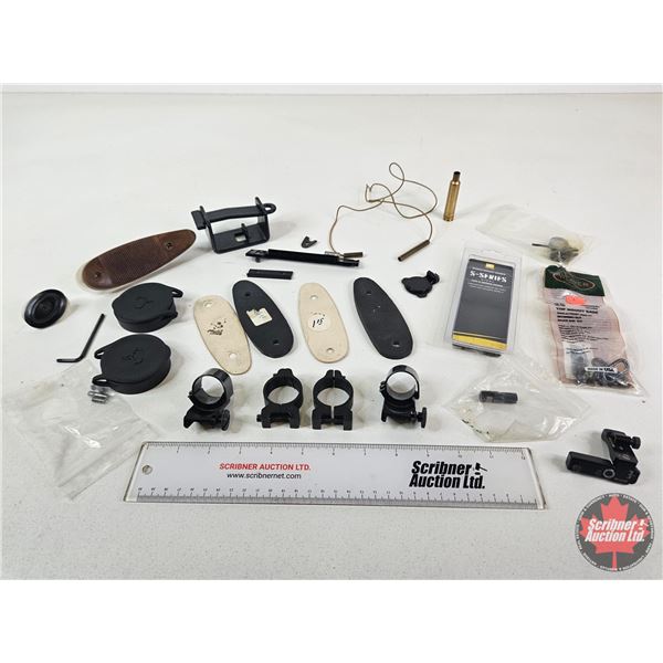 Assorted Gun Parts & Accessories - Scope Rings, Mounts, Williams Sight & Butt Plates