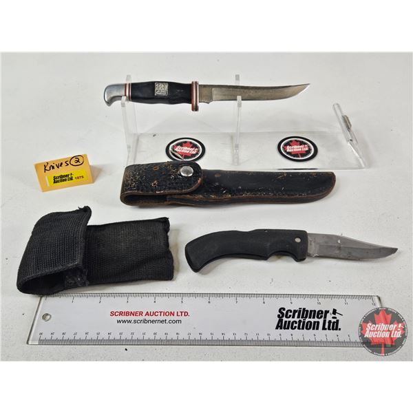 (2) Hunting Knives - G96 Model 920 & Gerber 650 c/w Sheath & Pouch