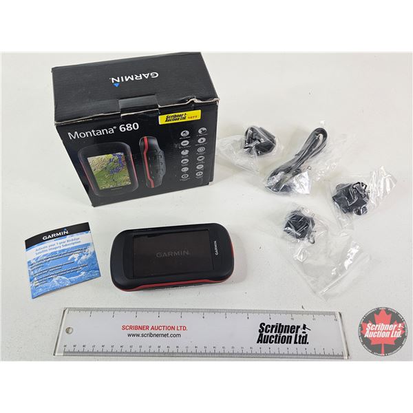 Garmin Montana 680 Handheld GPS c/w Box & Accessories